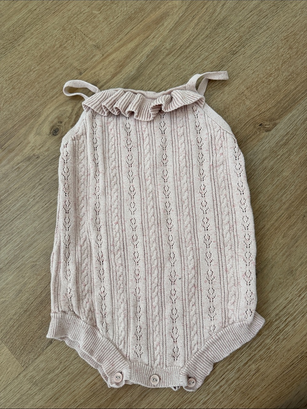 Jamie Kay Knit Ruffle One-Piece Bodysuit in Light Pink